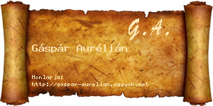 Gáspár Aurélián névjegykártya